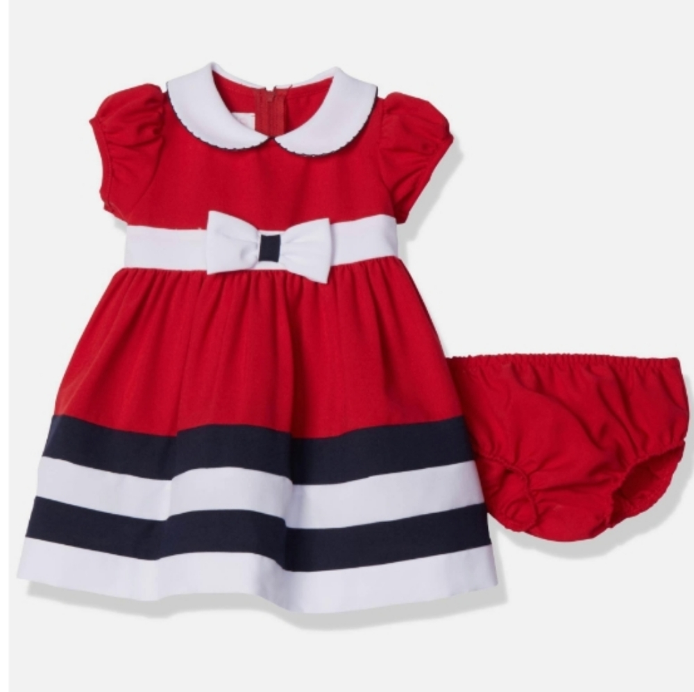 Bonnie Jean Baby Girl's One Size Peter Pan Collar Nautical Dress and Panty Set